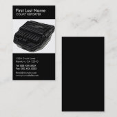 Rechtsrapporteur steno machine verticale douanekaa visitekaartje (Voorkant / Achterkant)