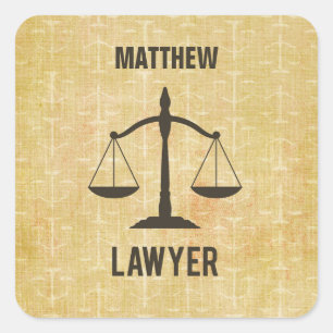Rechtsschool Afstuderen Congrats Scale of Justice Vierkante Sticker