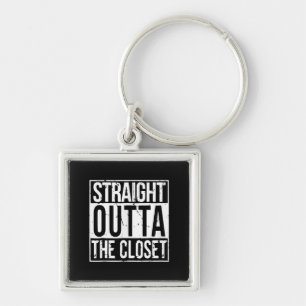 Rechtstreeks buiten de Kast LGBT-cadeau T-shirt Sleutelhanger