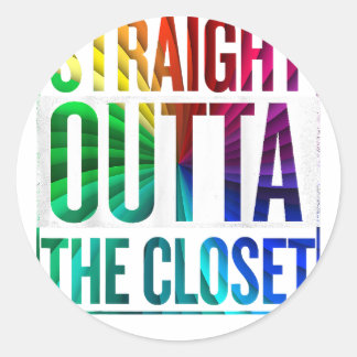 Rechtstreeks buiten de Kast LGBT Gay Pride Ronde Sticker