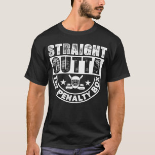 Rechtstreeks buiten de strafdoos ijshockey speler t-shirt