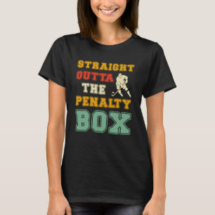 Rechtstreeks buiten de strafdoos ijshockey t-shirt