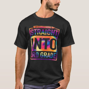 Rechtstreeks in 3D-graad Tie-kleurstof Terug naar T-shirt