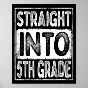 Rechtstreeks naar de 5e klas retro terug naar scho poster