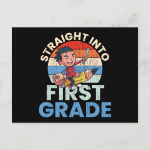 Rechtstreeks naar de eerste klas Terug naar school Briefkaart