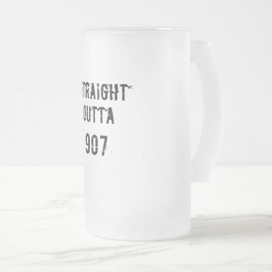 Rechtstreeks Outta 907 Frosted Beer Mok - Zwarte t (Voorkant rechts)