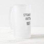 Rechtstreeks Outta 907 Frosted Beer Mok - Zwarte t (Voorkant links)