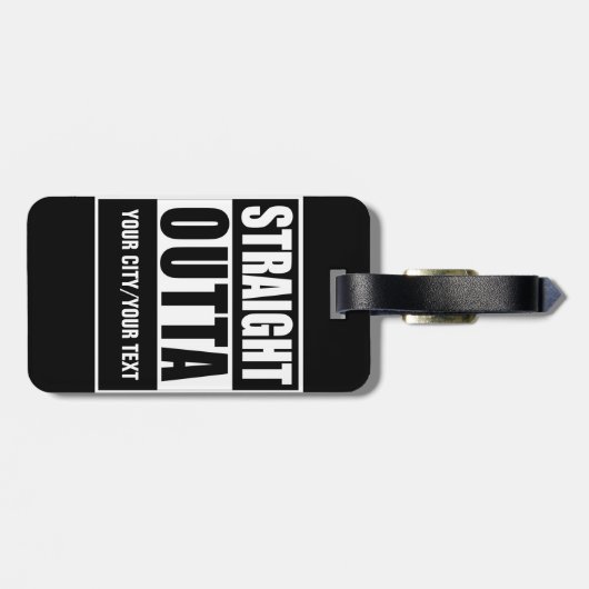 RECHTSTREEKS OUTTA AANGEPAST BAGAGELABEL (Achterkant horizontaal)