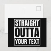 RECHTSTREEKS OUTTA Aangepaste tekst Personaliseert Briefkaart (Voorkant / Achterkant)