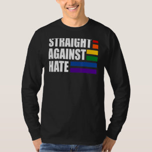 Rechtstreeks Tegen Haat Regenboog LGBT Vlag Lesbis T-shirt