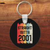 Rechtstreeks uit 2001 Grappige Retro Verjaardag Ge Sleutelhanger (Voorkant)