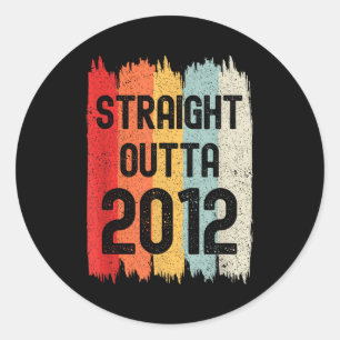 Rechtstreeks uit 2012 Grappige Retro Verjaardag Ge Ronde Sticker