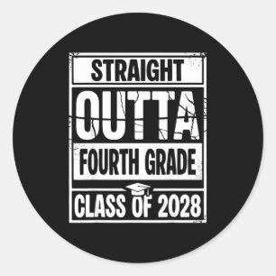 Rechtstreeks uit de eindexamenklas van de vierde k ronde sticker