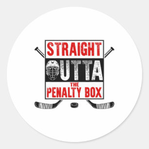 Rechtstreeks Uit De Strafbank Grappige IJshockey P Ronde Sticker