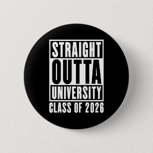 Rechtstreeks uit de universiteit klas van 2026 ronde button 5,7 cm
