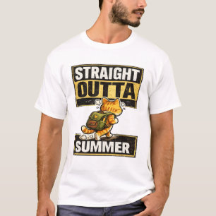 Rechtstreeks Uit De Zomer Vintage Kattendesign T-shirt