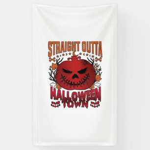 Rechtstreeks uit Halloween Town Rode Pompoen Geest Spandoek