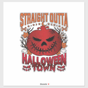 Rechtstreeks uit Halloween Town Rode Pompoen Geest Sticker