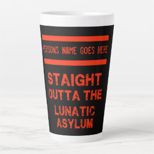 Rechtstreeks uit het krankzinnige asiel latte mok