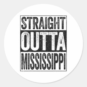 Rechtstreeks uit Mississippi MS State Ronde Sticker