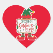Rechtstreeks van Santa's Elfs Hart Sticker (Voorkant)