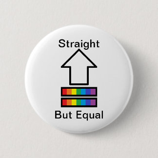 Rechtstreekse maar Equal LGBT-supportpin Ronde Button 5,7 Cm