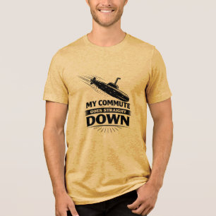 Rechtstreekse pendelonderzeeër humor Tri-Blend shirt
