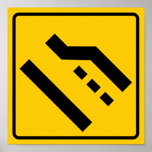Rechtstreekse rand eindigt Highway Sign Poster