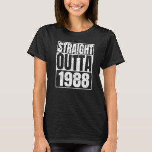 Rechtstreekse uitreis 1988 34th Birthday Retro 34 T-shirt