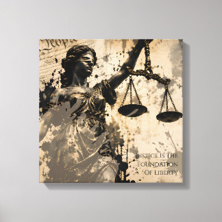 Rechtvaardigheid Is De Basis Van Vrijheid Lady Jus Canvas Afdruk