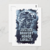 Rechtvaardigheid Moed Eer Loyaliteit Krijgers Code Briefkaart (Voorkant / Achterkant)