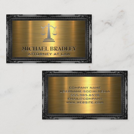 Rechtvaardigheid Weegschaal | Antieke Lijst | Goud Visitekaartje (Voorkant / Achterkant)