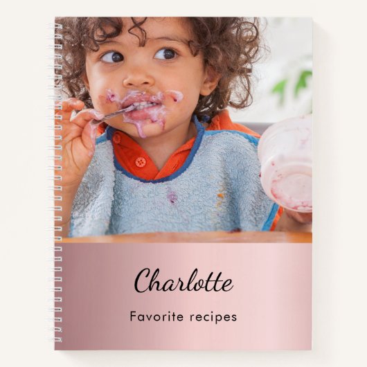 Recipe baby girl food maaltijd foto zwart-roze notitieboek (Voorkant)