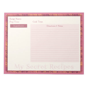 Recipe Blocnote in herfst Retro