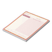 Recipe Blocnote in Warm Roze en Gele Stripe (Gedraaid)