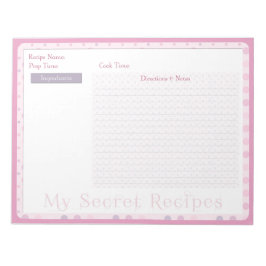 Recipe Blocnote in zoete roze Stippen