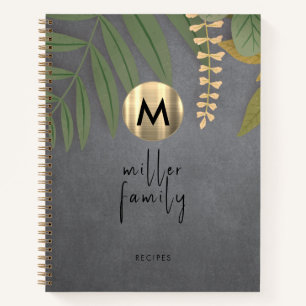 Recipe Book Elegant Chalkboard Greenery Notitieboek