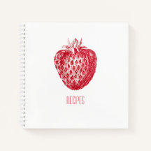 Recipe Book met Hoesje van aardbeien