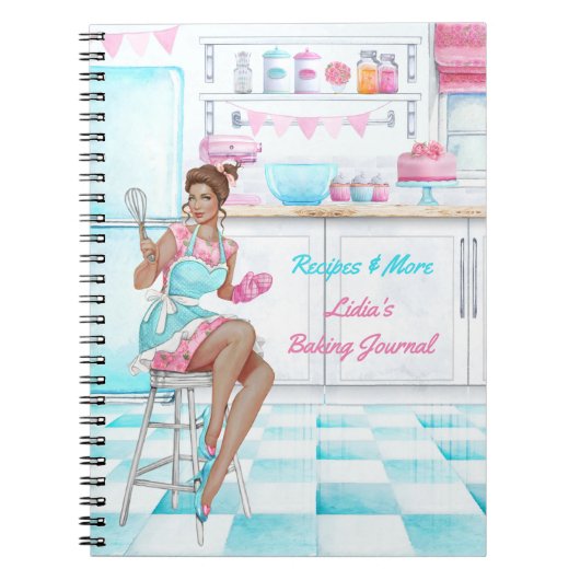 Recipe Book Retro Kitchen Baking and Cooking Notitieboek (Voorkant)