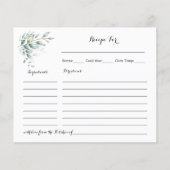 Recipe Card Eucalyptus Greenery Vrijgezellenfeest (Voorkant)