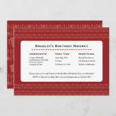 Recipe Card Utils Red Party Invitation Kaart (Voorkant / Achterkant)