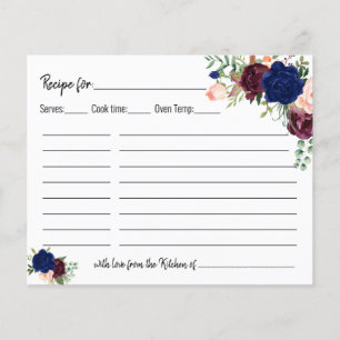 Recipe card vrijgezellenfeest bruiloft floral