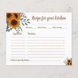 Recipe Card Vrijgezellenfeest Sunflower Greenery Flyer