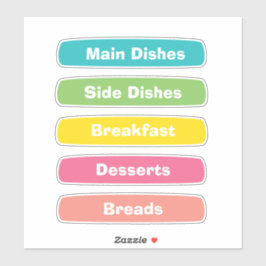 Recipe Category Stickers – Binder Tabs