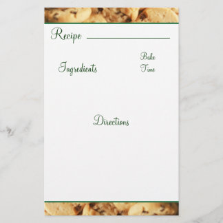 Recipe Chocolate Chip Cookie Kaart Briefpapier