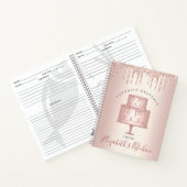 Recipe Cookbook Cake Bakery Roos Gold Glitter Drip Notitieboek (Binnen)