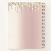 Recipe Cookbook Gold Glitter Cupcake Bakery Pink Notitieboek (Achterkant)