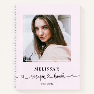 Recipe Cute Heart Calligraphy Photo Notebook Notitieboek