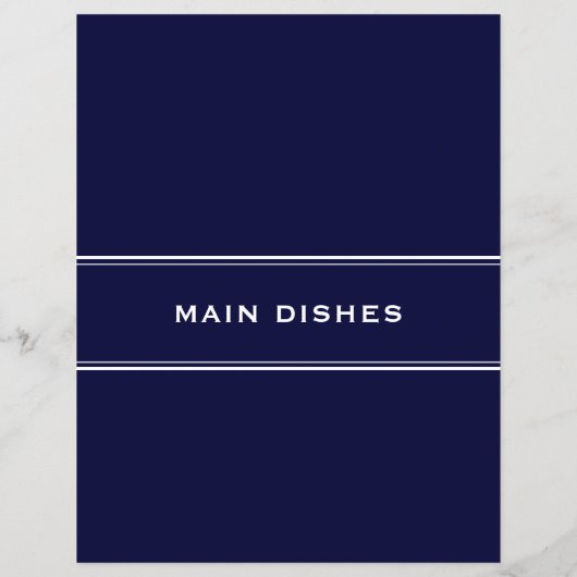 Recipe Divider Main Dishes Navy Blue (Achterkant)