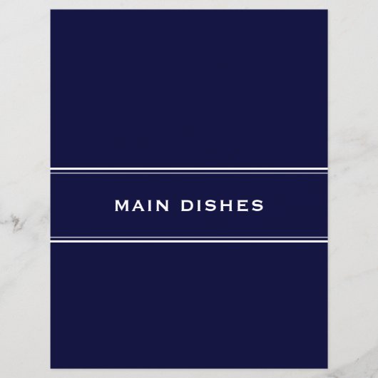 Recipe Divider Main Dishes Navy Blue (Voorkant)